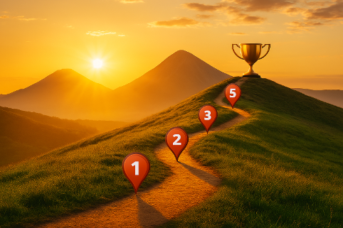 Ruta en 5 pasos hacia tu meta